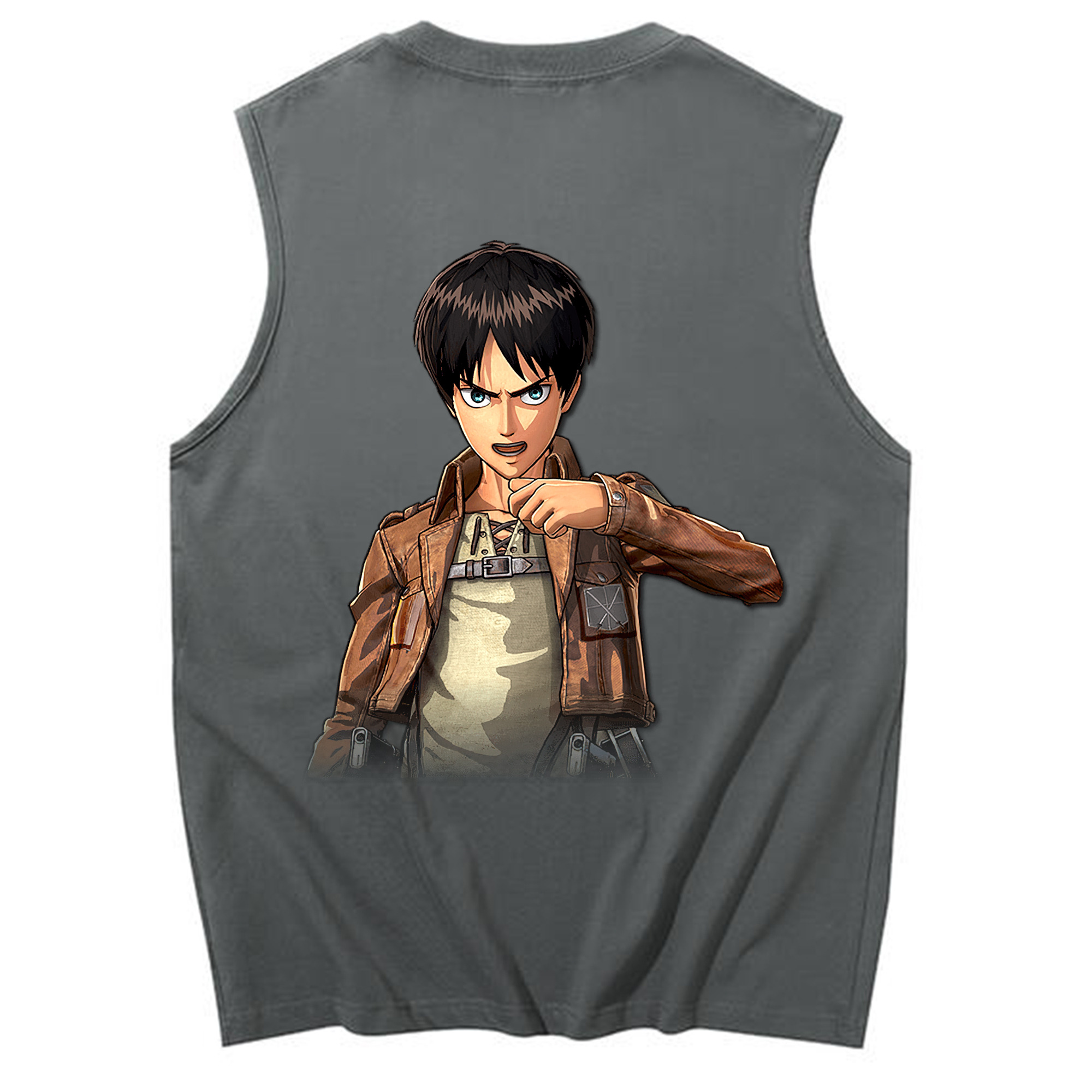 （画像用） 進撃の巨人 エレン･イェーガー Attack on Titan Eren Jäger コットン100％タンクトップ（背面プリント）